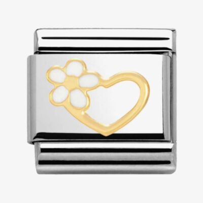 Nomination CLASSIC Gold Love Heart With Flower Charm 030253/40
