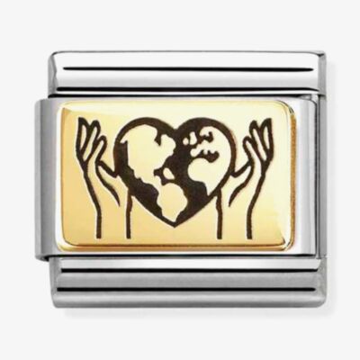 Nomination Classic Plates World In Your Hands Charm 030166/67