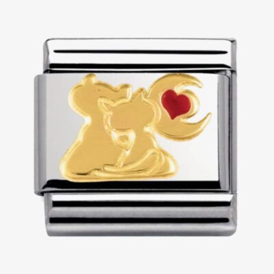 Nomination CLASSIC Gold Animals of Earth Love Cat Charm 030248/13