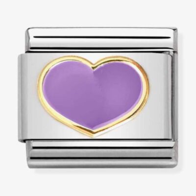 Nomination CLASSIC Composable Gold Lilac Enamel Heart Charm 030283/22