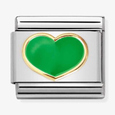 Nomination CLASSIC Composable Gold Green Enamel Heart Charm 030283/23