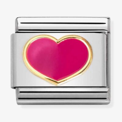 Nomination CLASSIC Composable Gold Fuchsia Enamel Heart Charm 030283/24