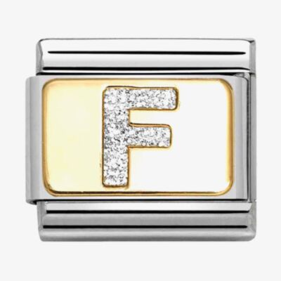 Nomination CLASSIC Silver Glitter Letter F Charm 030291/06