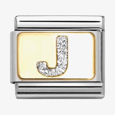 Nomination CLASSIC Silver Glitter Letter J Charm 030291/10