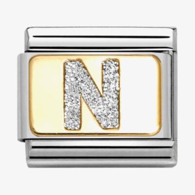 Nomination CLASSIC Silver Glitter Letter N Charm 030291/14