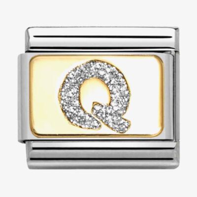 Nomination CLASSIC Silver Glitter Letter Q Charm 030291/17