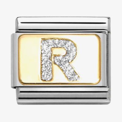 Nomination CLASSIC Silver Glitter Letter R Charm 030291/18