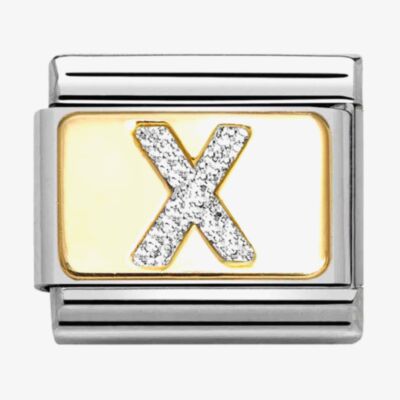 Nomination CLASSIC Silver Glitter Letter X Charm 030291/24