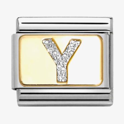Nomination CLASSIC Silver Glitter Letter Y Charm 030291/25