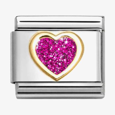 Nomination CLASSIC Pink Glitter Heart Charm 030220/09