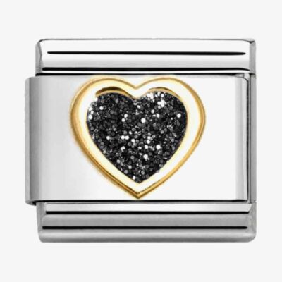 Nomination CLASSIC Black Glitter Heart Charm 030220/10