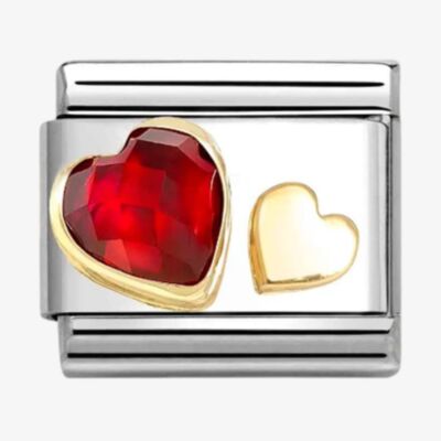 Nomination CLASSIC Faceted Hearts Red Cubic Zirconia Charm 030613/05