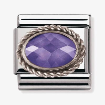 Nomination CLASSIC Silvershine Ornate Settings Oval Violet Charm 330604/001