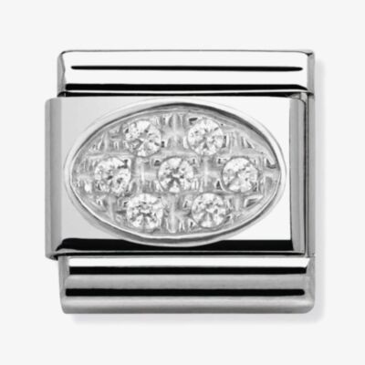 Nomination CLASSIC Silvershine White Cubic Zirconia Oval Charm 330308/01