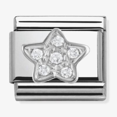 Nomination CLASSIC Silvershine White Cubic Zirconia Star Charm 330304/02