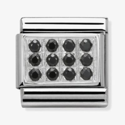 Nomination CLASSIC Silvershine Pave Black CZ Charm 330307/10