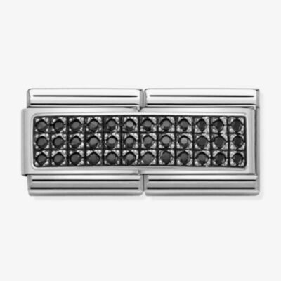 Nomination CLASSIC Silvershine Double Link Black Pave Crystal Charm 330733/10