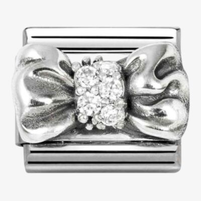 Nomination Stainless Steel & Silver Cubic Zirconia Bow Charm 330323/11