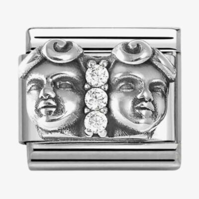 Nomination Silvershine Sterling Silver Cubic Zirconia Gemini Charm 330326/03