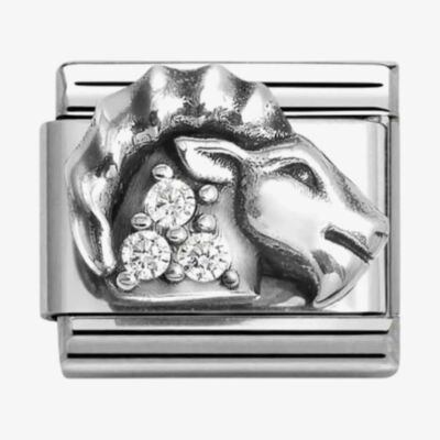 Nomination Silvershine Sterling Silver Cubic Zirconia Capricorn Charm 330326/10