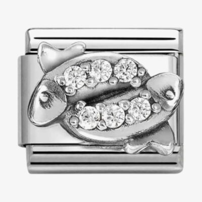 Nomination Silvershine Sterling Silver Cubic Zirconia Pisces Charm 330326/12