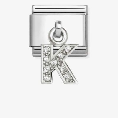 Nomination Silvershine Sparkling Letter K Charm 331818/11
