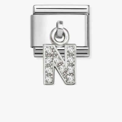Nomination Silvershine Sparkling Letter N Charm 331818/14