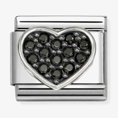 Nomination Composable Classic Black Cubic Zirconia Heart Charm 330322/27