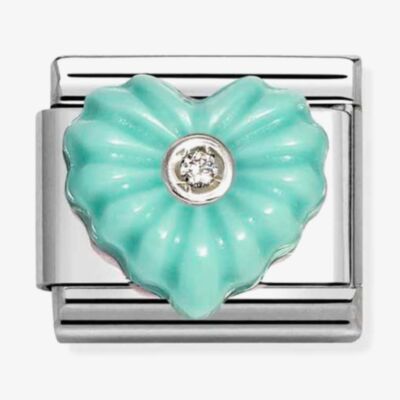Nomination Composable Classic Cubic Zirconia Turquoise Heart Charm 330512/26