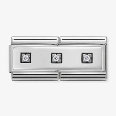 Nomination CLASSIC Silvershine Double Link Three Stones Charm 330731/01