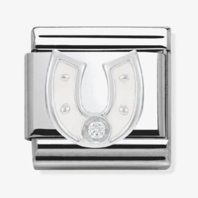 Nomination CLASSIC Silvershine White Horse Shoe Charm 330305/12