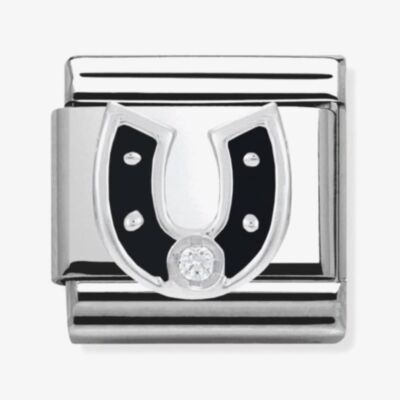 Nomination CLASSIC Silvershine Black Horse Shoe Charm 330305/11