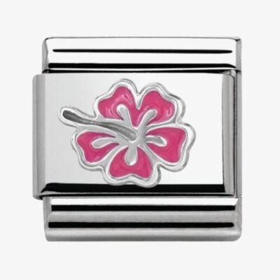 Nomination CLASSIC Silvershine Honolulu  Pink Hibiscus Charm 330202/24