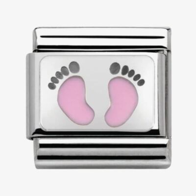Nomination CLASSIC Silvershine My Family Pink Baby Feet Charm 330208/14