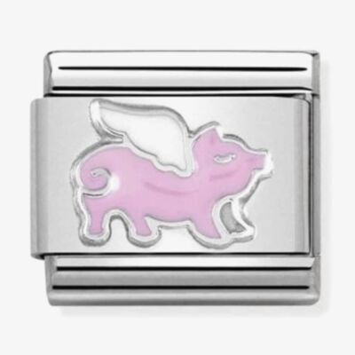 Nomination CLASSIC Silvershine Flying Pig Charm 330204/17