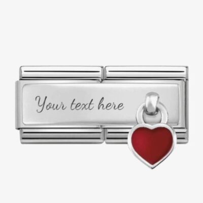 Nomination CLASSIC Silvershine Double Red Heart Charm 330780/03