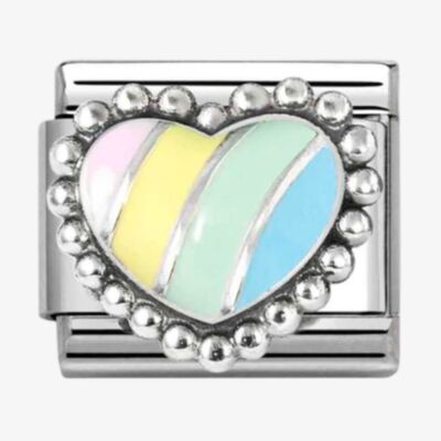 Nomination Stainless Steel & Silver Multi-Coloured Dotted Heart Charm 330204/37