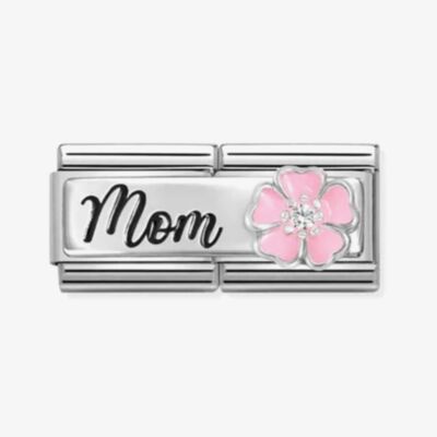 Nomination Double Link Pink Flower Mom Charm 330734/20