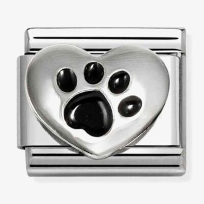 Nomination Composable Classic Heart with Black Paw Charm 330204/51