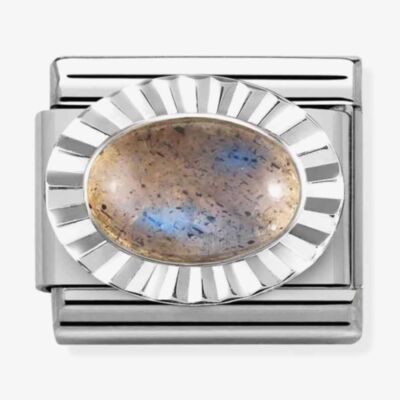 Nomination CLASSIC Composable Oval Labradorite Fluted Bezel Charm 330507/40
