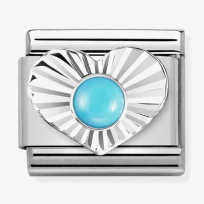 Nomination CLASSIC Composable Turquoise Heart Fluted Bezel Charm 330508/06