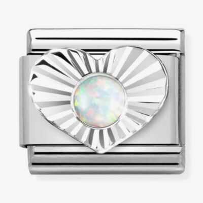 Nomination CLASSIC Composable White Opal Heart Fluted Bezel Charm 330508/07