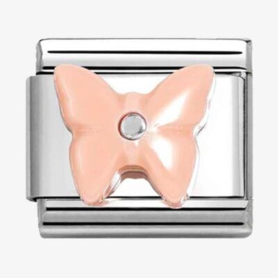 Nomination CLASSIC Silvershine Pink Butterfly Synthetic Stone Charm 330509/14