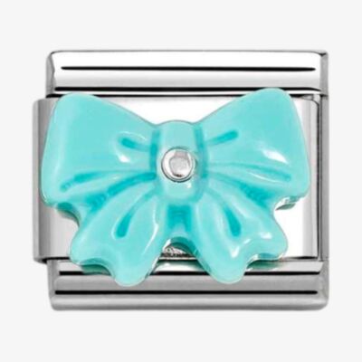 Nomination CLASSIC Silvershine Turquoise Blue Bow Charm 330509/19