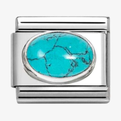 Nomination Stainless Steel & Silver Vein Turquoise Stone Charm 330510/49