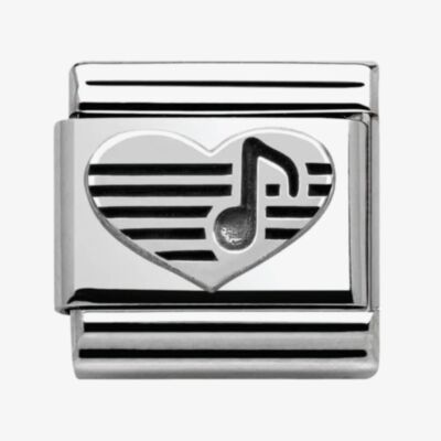 Nomination CLASSIC Silvershine Symbols Heart with Musical Note Charm 330101/06