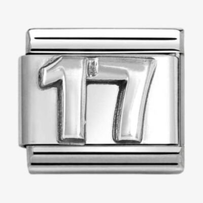 Nomination CLASSIC Silvershine Silver Number 17 Charm 330101/76