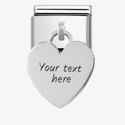 Nomination CLASSIC Silvershine Plates Plain Heart Dropper Charm 331801/02