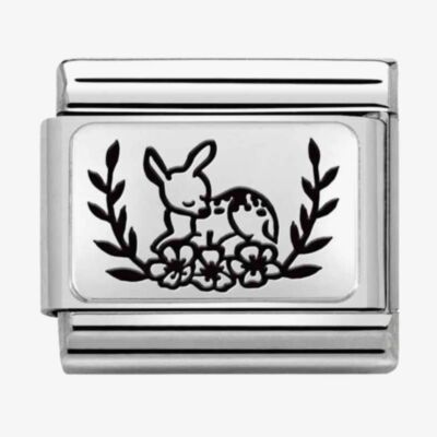 Nomination CLASSIC Composable Plates Deer with Flowers Charm 330111/17