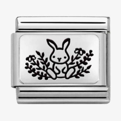 Nomination CLASSIC Composable Plates Rabbit with Flowers Charm 330111/20